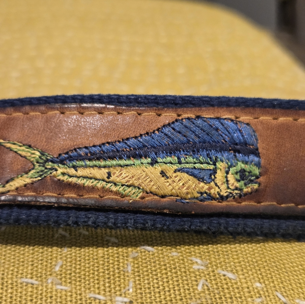 Zep Pro Leather Embroidered Mahi Mahi Bull Dolphin Belt | Size 42 - Picture 4 of 11